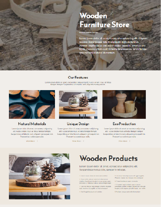 Wooden Furniture Store - Furniture Website Template - WoodM4